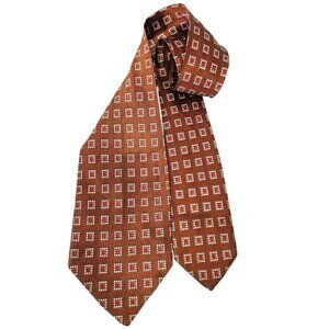 Sportarama by Triomphe 1950s Silk Tie 3.75 x 54 Geometric Red on Copper-Brown